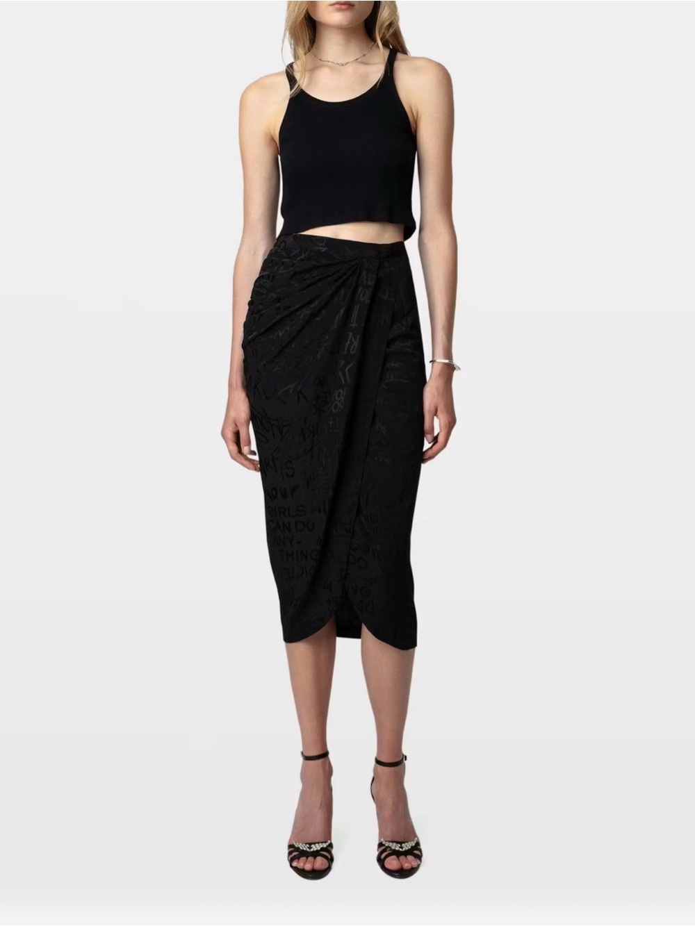 Zadig & Voltaire Jamelia Jac Manifesto midi skirt